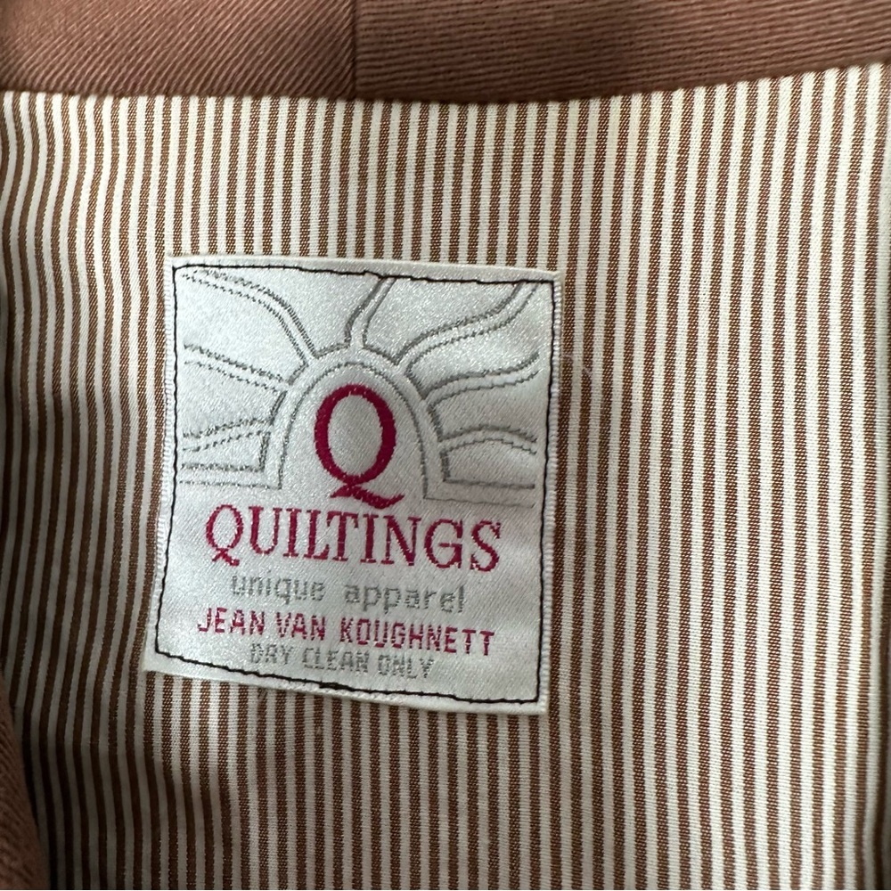 Quilted Patchwork Jacket‎ Brown White Medium Oversized - Picture 3 of 7